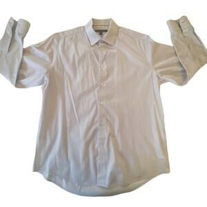 Report Collection Men's Med Short Slim Long Sleeve Shirt Light Purple Button Up